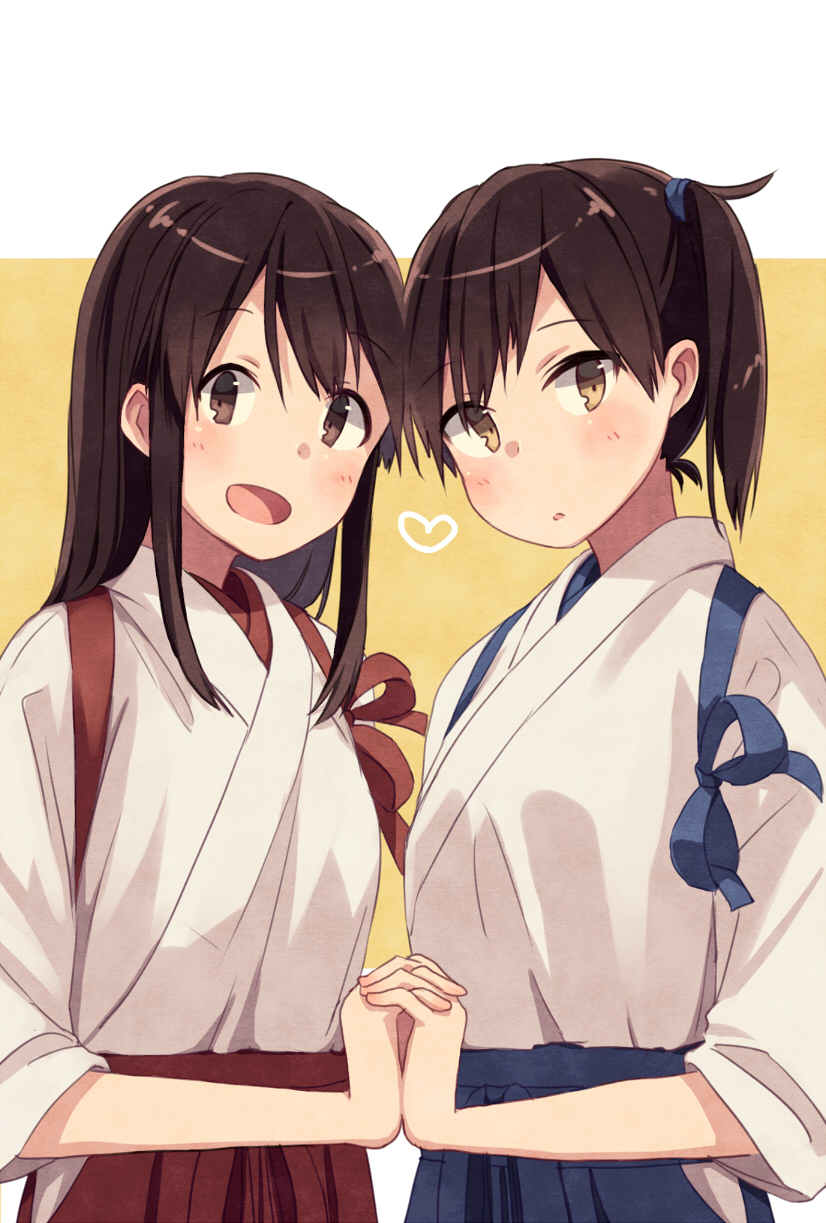 kaga and akagi (kantai collection) drawn by ringo_kureru