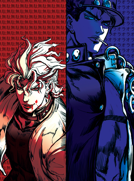 kujo jotaro and dio brando (jojo no kimyou na bouken and 1 more) drawn by reine_(artist)