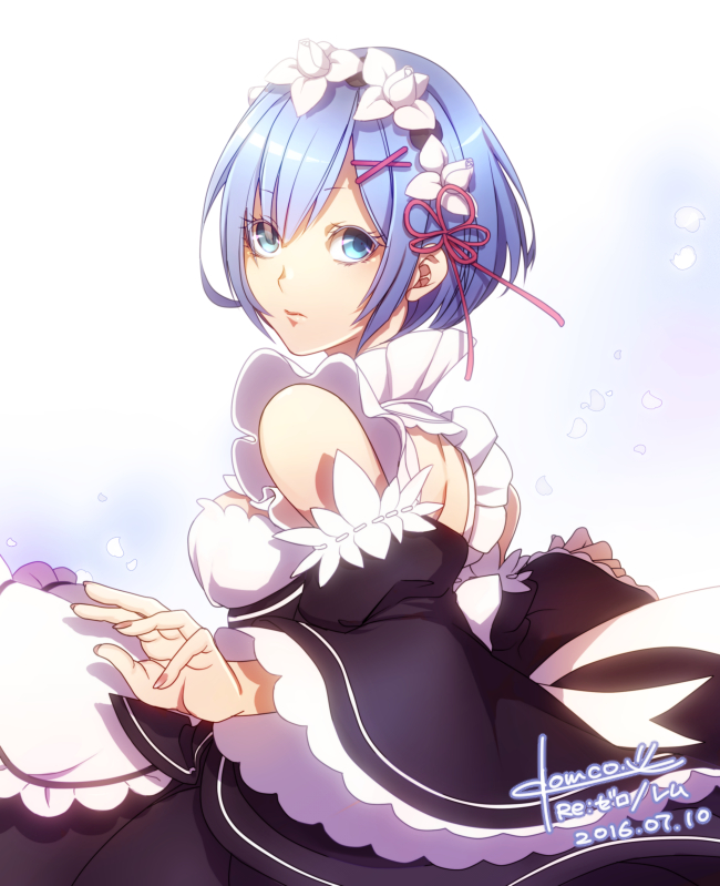 rem (re:zero kara hajimeru isekai seikatsu) drawn by domco