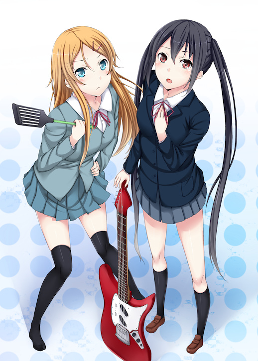 nakano azusa, kousaka kirino, and taketatsu ayana (k-on! and 1 more) drawn by kaerunoashi