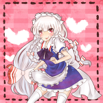 izayoi sakuya and fujiwara no mokou (touhou) drawn by kuroshiro@irariku