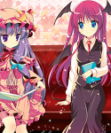 patchouli knowledge and koakuma (touhou) drawn by shiwasu_horio
