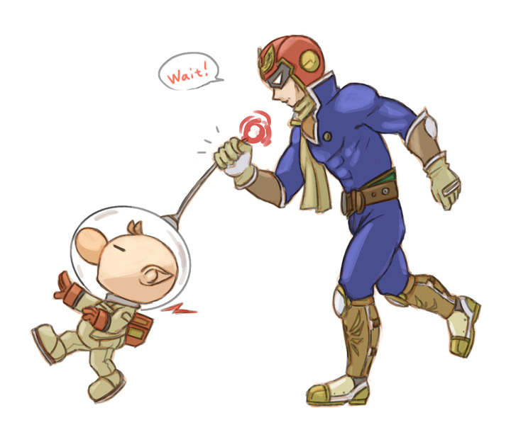 olimar and captain falcon (super smash bros. and 2 more) drawn by naru_(wish_field)
