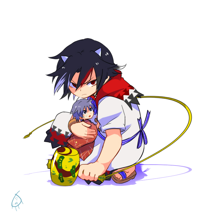 kijin seija and sukuna shinmyoumaru (touhou) drawn by shikushiku_(amamori_weekly)