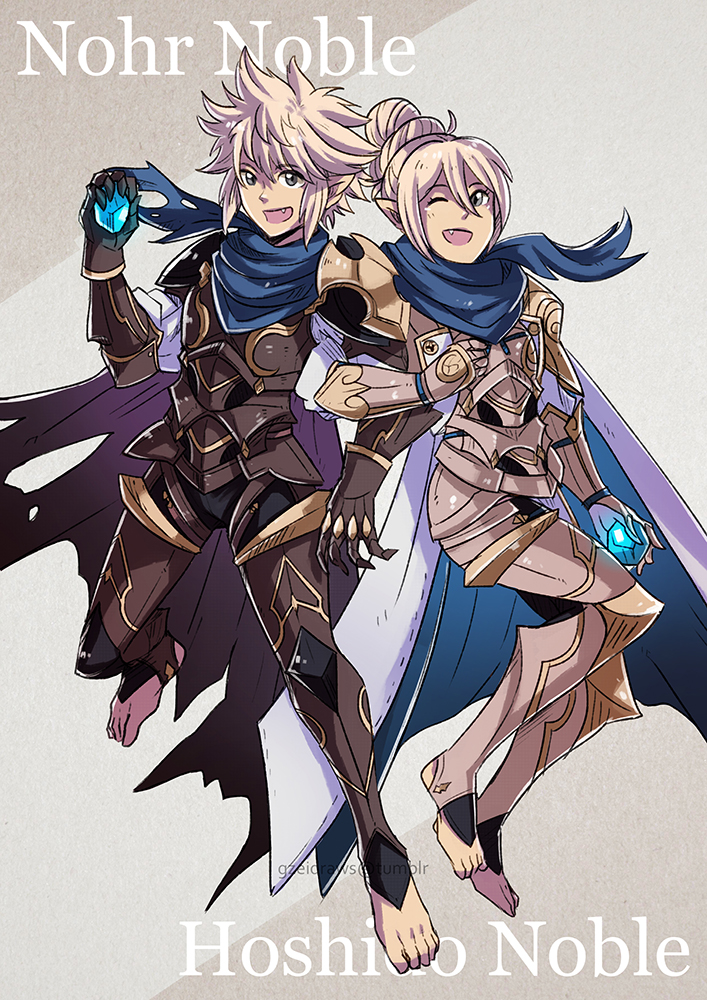 female kana and male kana (fire emblem and 1 more) drawn by gzei