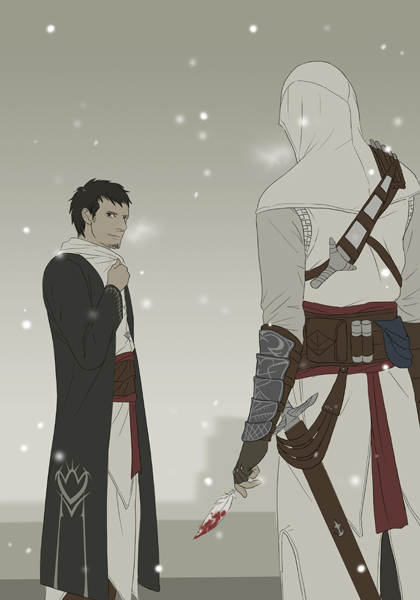 altair ibn la-ahad and malik al-sayf (assassin's creed) drawn by gb_(doubleleaf)
