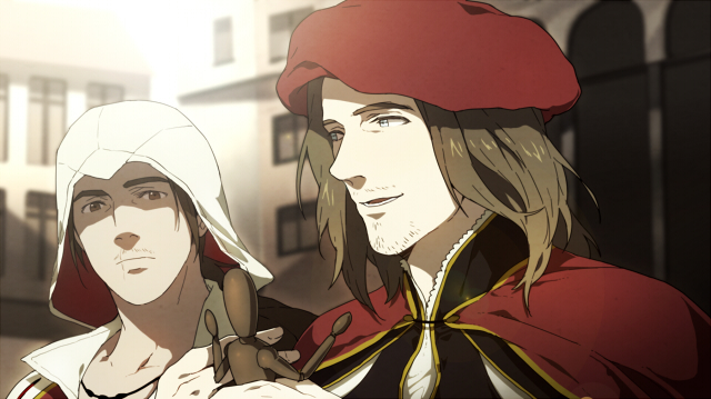 ezio auditore da firenze and leonardo da vinci (assassin's creed and 1 more) drawn by gobeur
