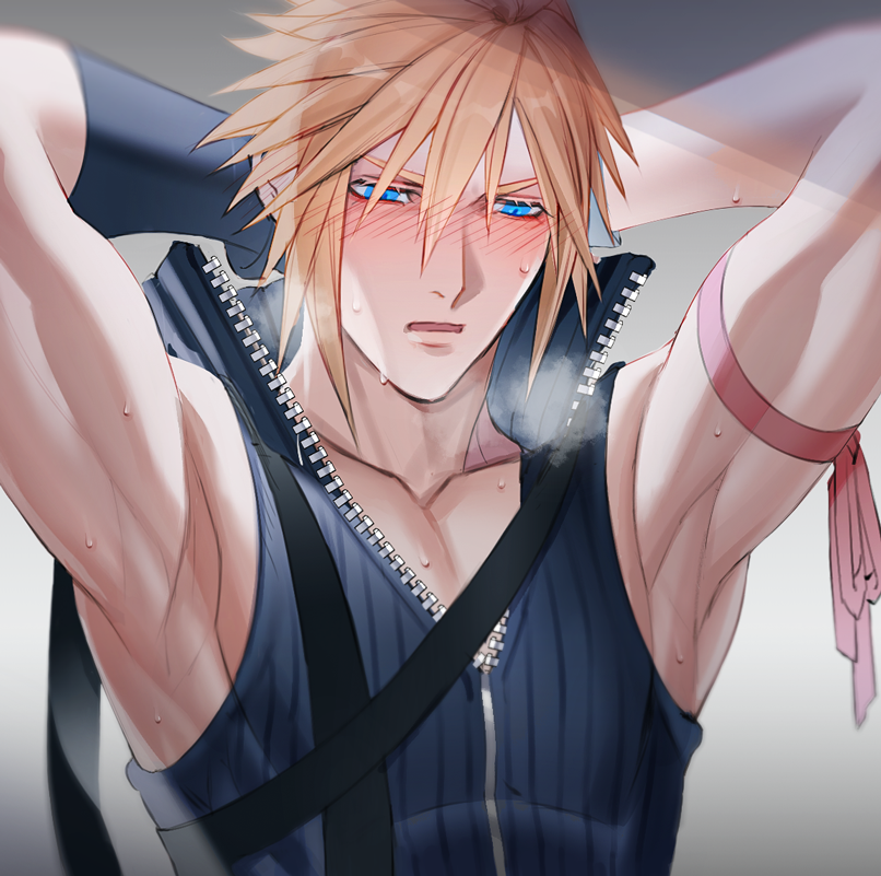cloud strife (final fantasy and 2 more) drawn by jou_(mono)