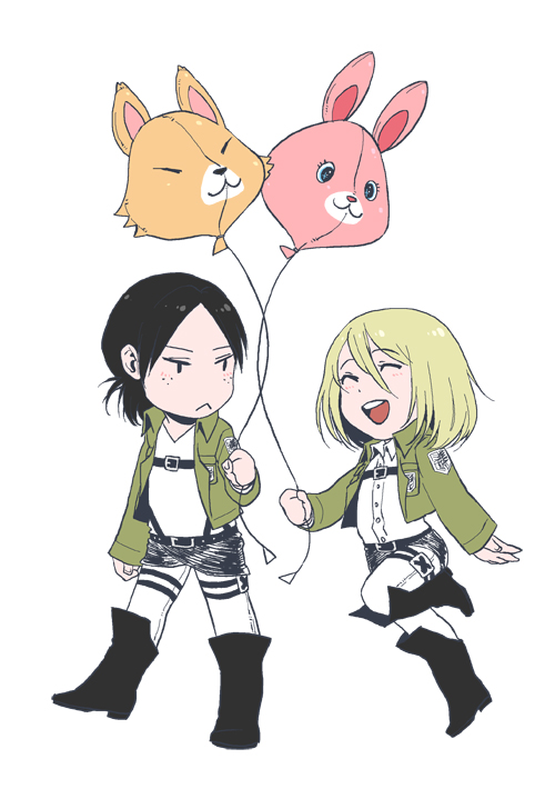 krista lenz and ymir (shingeki no kyojin) drawn by appendix