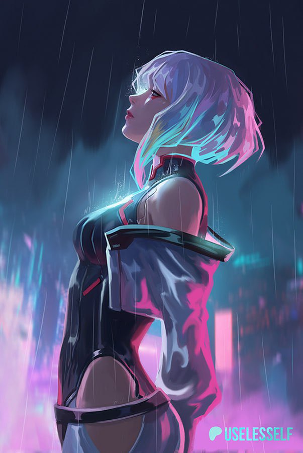 lucy (cyberpunk and 1 more) drawn by useless_elf