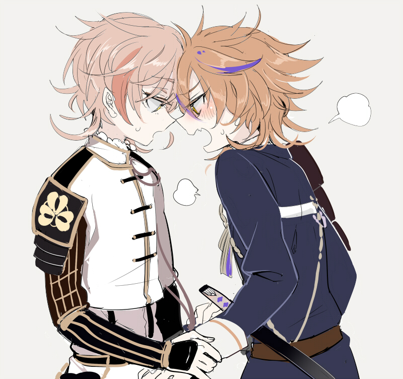 gotou toushirou and monoyoshi sadamune (touken ranbu) drawn by sekimo