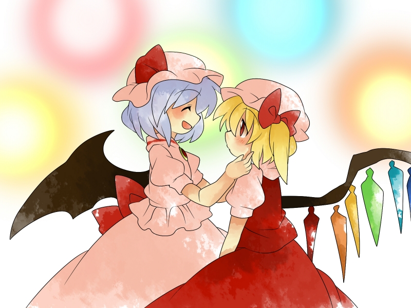 remilia scarlet and flandre scarlet (touhou) drawn by hammer_(sunset_beach)