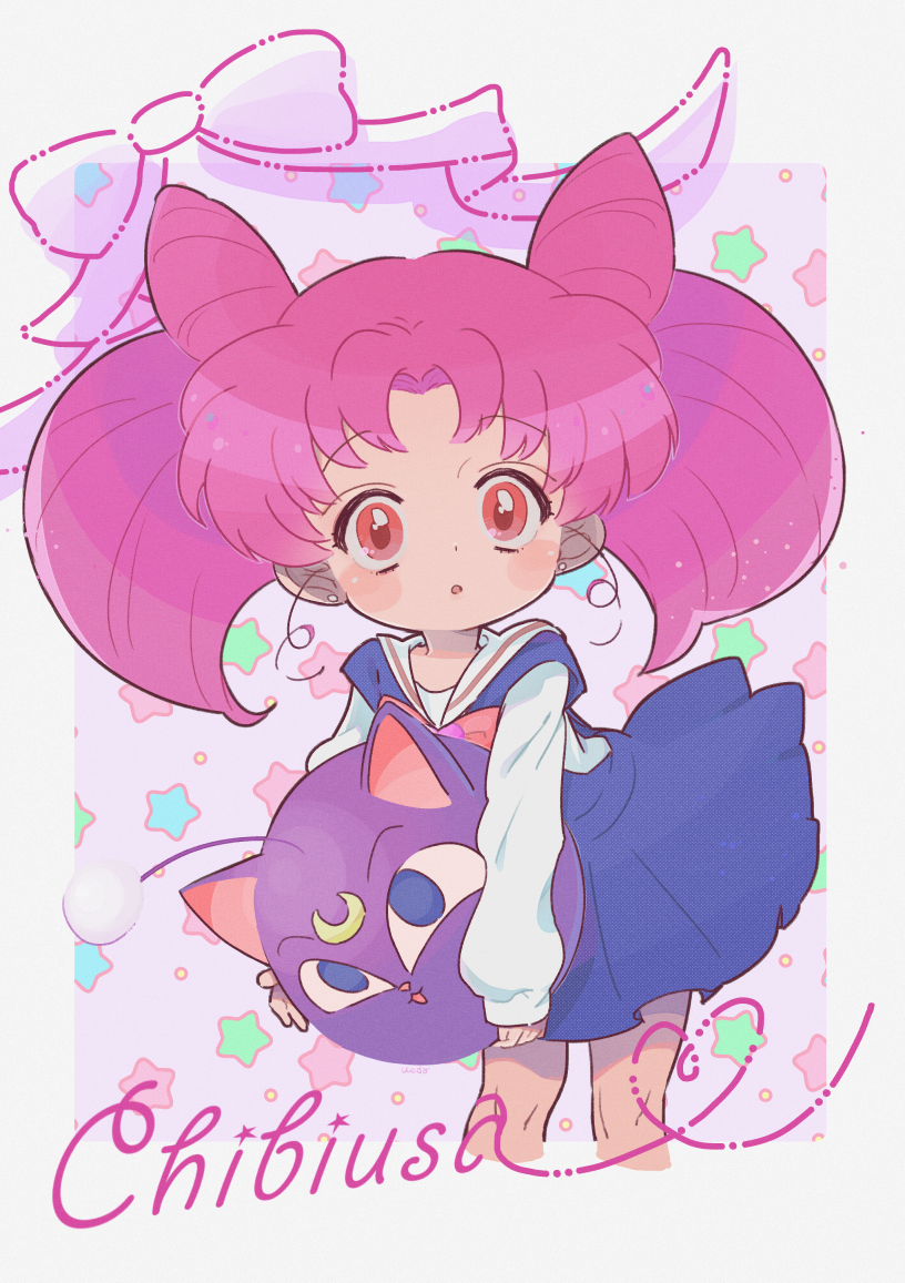 chibi usa and luna-p (bishoujo senshi sailor moon and 1 more) drawn by ueda_kou