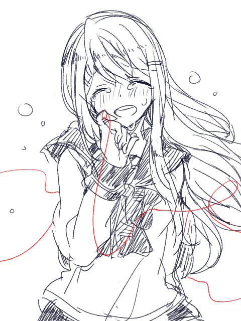 maizono sayaka (danganronpa and 1 more) drawn by zawameki