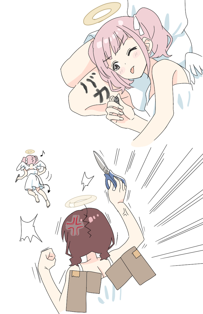 iseri nina and hina (girls band cry) drawn by suzunashi_susumu