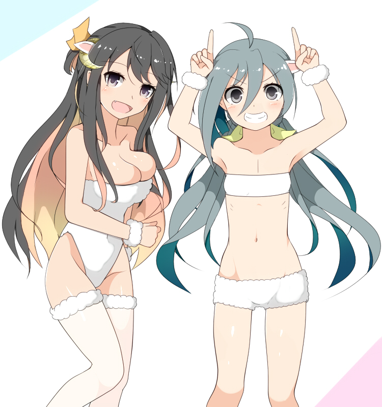 naganami and kiyoshimo (kantai collection) drawn by ball_(minicake)