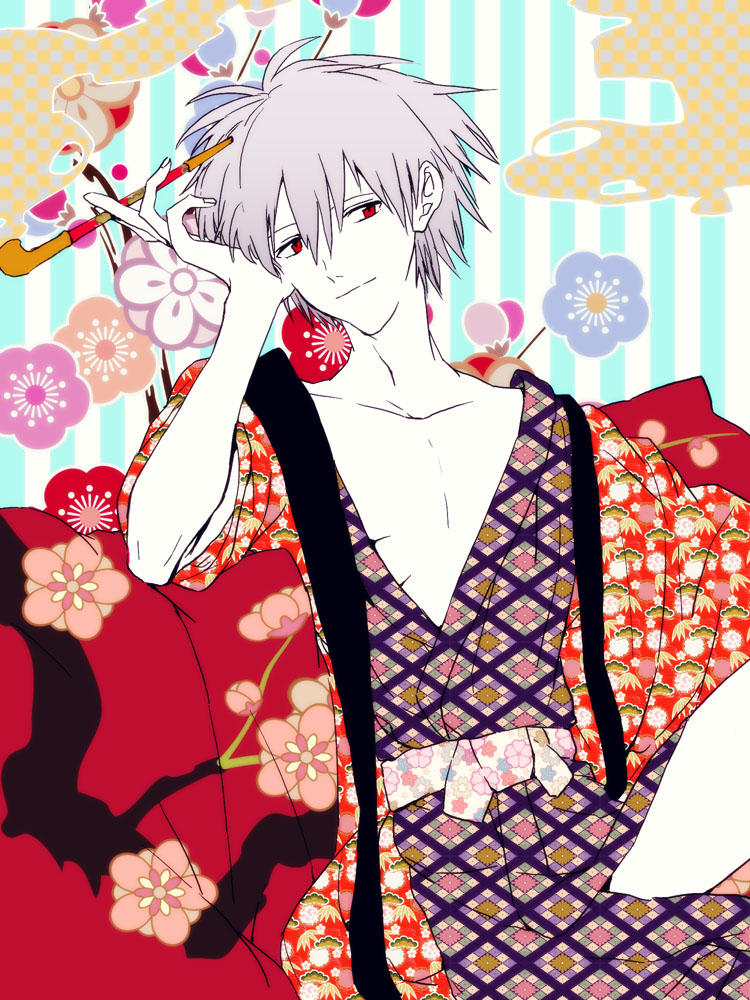 nagisa kaworu (neon genesis evangelion) drawn by hosaka_dx