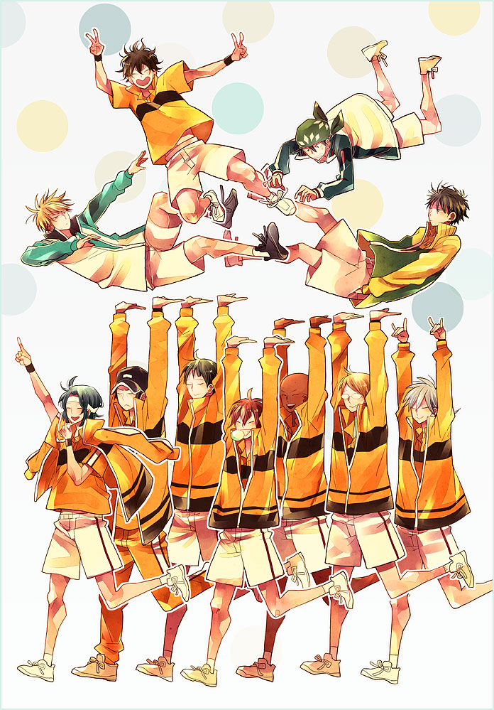 yukimura seiichi, niou masaharu, yagyuu hiroshi, marui bunta, kirihara akaya, and 6 more (tennis no ouji-sama) drawn by inoo