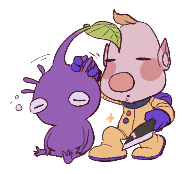purple pikmin and louie (pikmin) drawn by usuba_(hatomugip)
