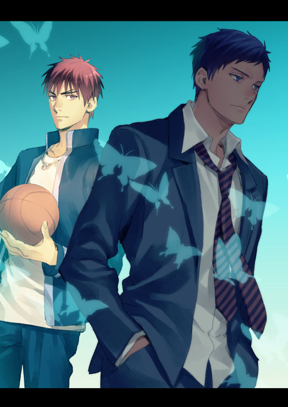 aomine daiki and kagami taiga (kuroko no basuke) drawn by torisu