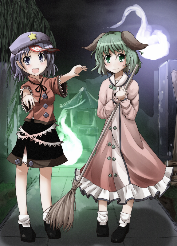 miyako yoshika and kasodani kyouko (touhou) drawn by hiro_(pqtks113)