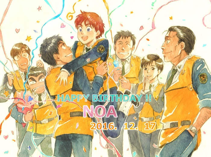 izumi noa, shinohara asuma, gotou kiichi, oota isao, yamazaki hiromi, and 2 more (kidou keisatsu patlabor) drawn by ususionorisio