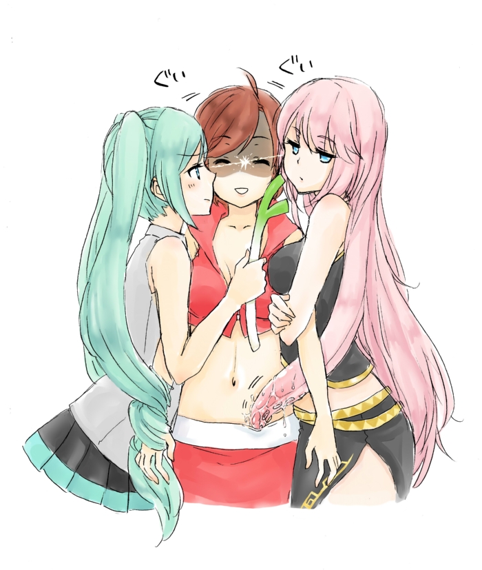 hatsune miku, megurine luka, meiko, and takoluka (vocaloid) drawn by sasanoneko