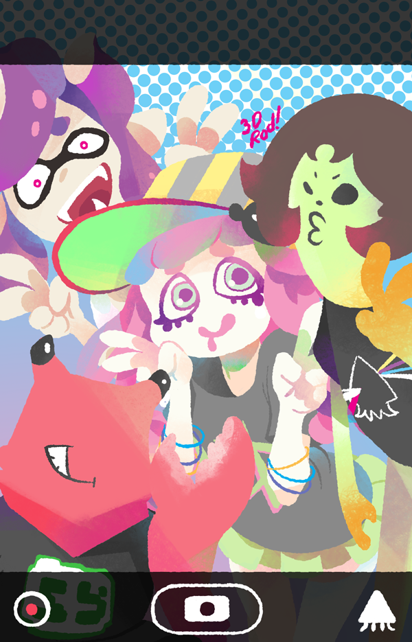 harmony, harmony's clownfish, clash, orion, and sid (splatoon and 3 more) drawn by 3d_rod!