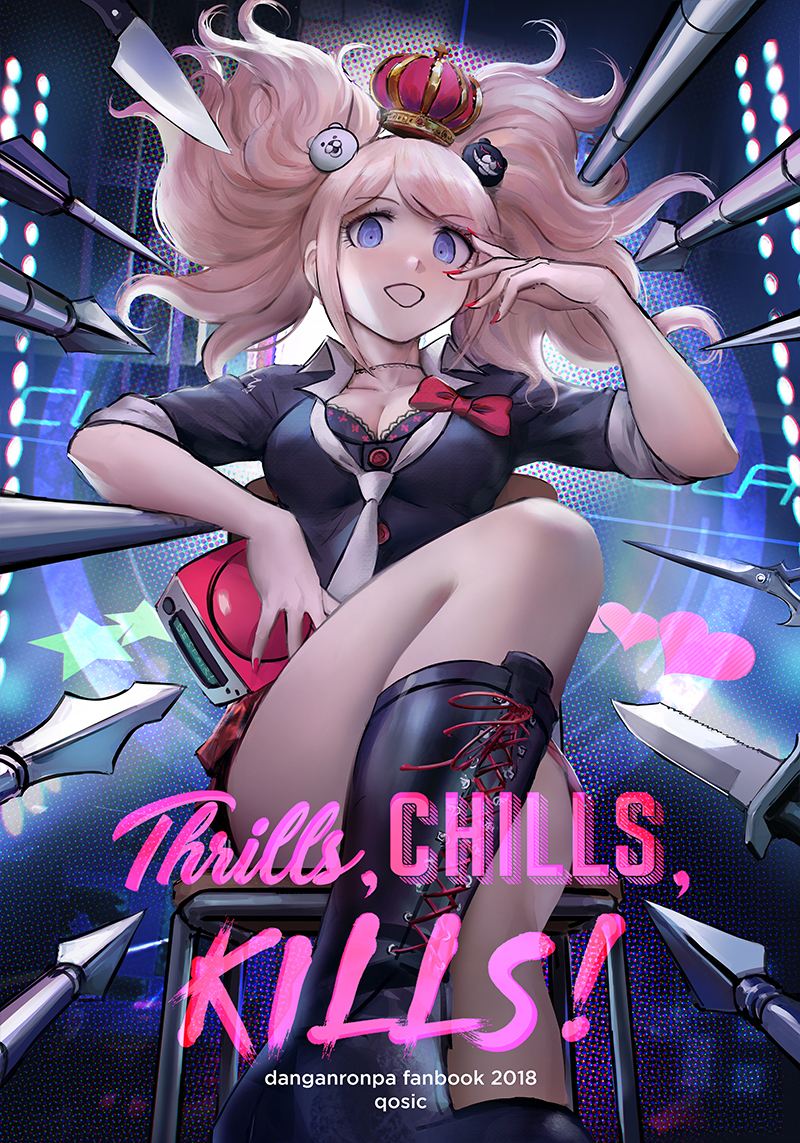 enoshima junko (danganronpa and 1 more) drawn by qosic