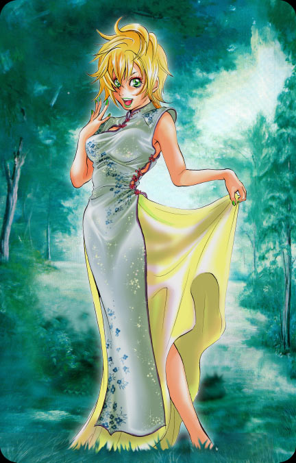trish una (jojo no kimyou na bouken and 1 more) drawn by chitose_(love_strip)