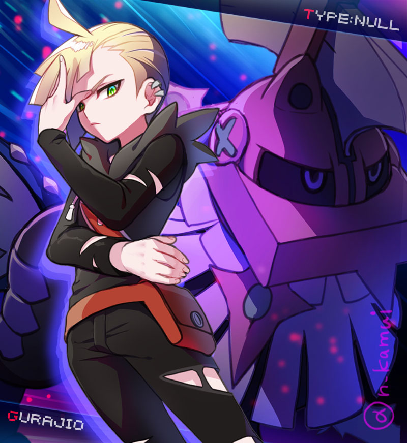 gladion and type: null (pokemon and 1 more) drawn by kamui_natsuki