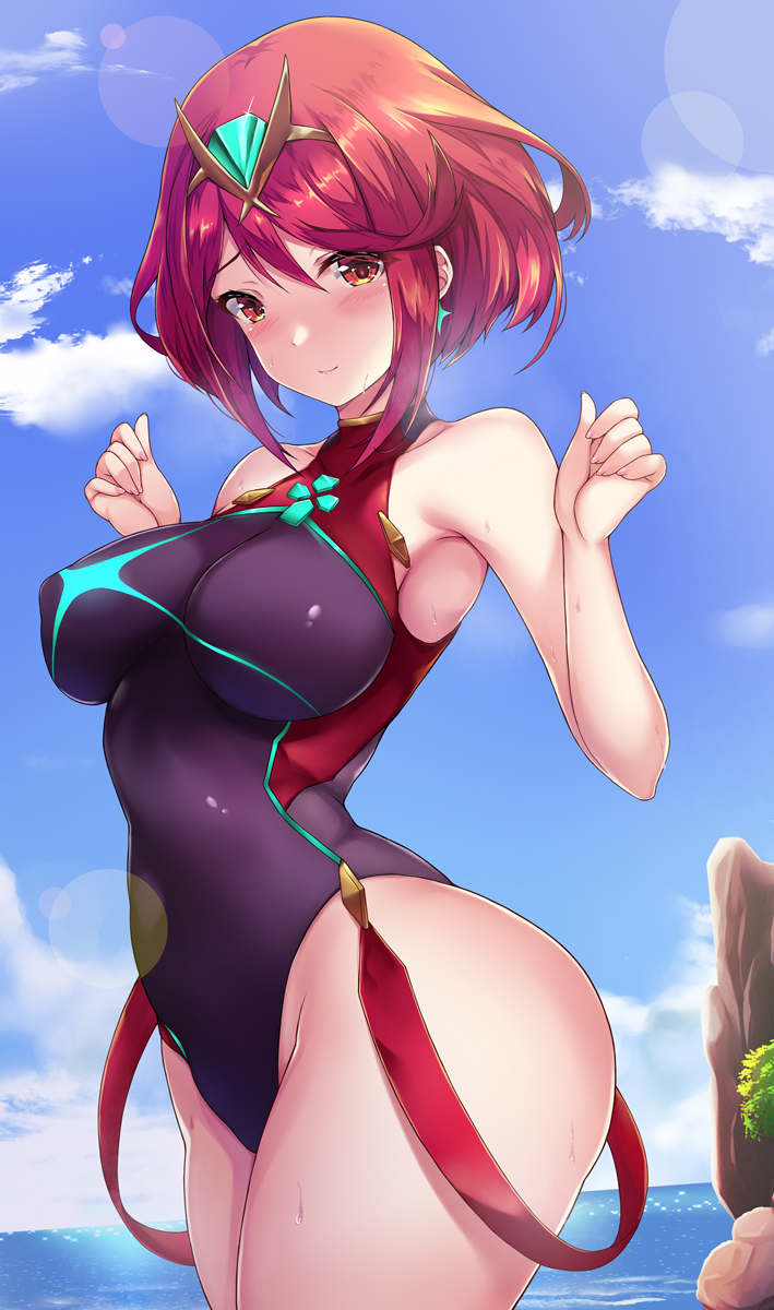 pyra (xenoblade chronicles and 1 more) drawn by gairou_(takakuan)