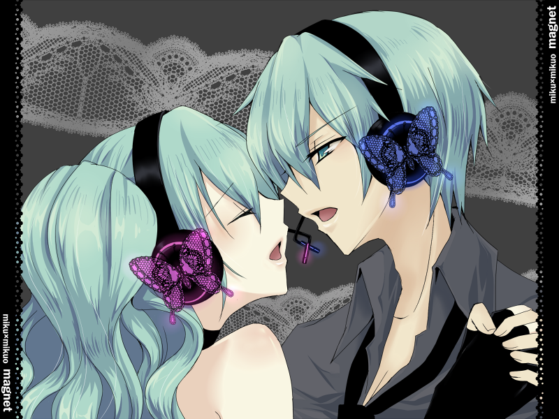 hatsune miku and hatsune mikuo (vocaloid and 1 more) drawn by koikawa_minoru