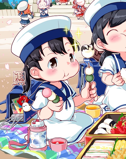 etorofu, enemy lifebuoy, hiburi, mikura, hirato, and 2 more (kantai collection) drawn by kutone_shirika