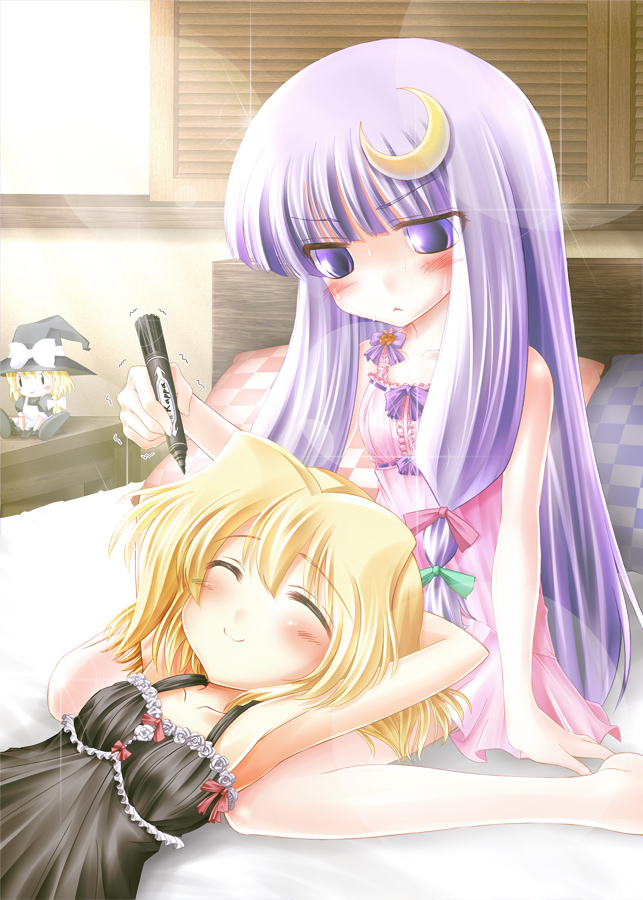 kirisame marisa and patchouli knowledge (touhou) drawn by iganseijin