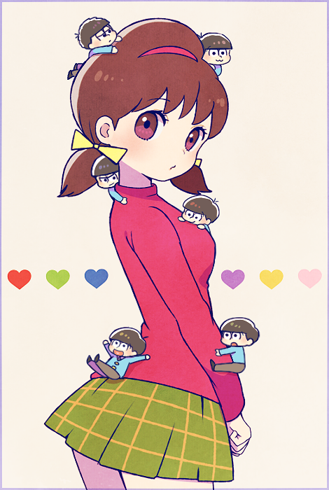 matsuno osomatsu, matsuno karamatsu, matsuno ichimatsu, matsuno jyushimatsu, matsuno choromatsu, and 2 more (osomatsu and 2 more) drawn by ayu_(mog)