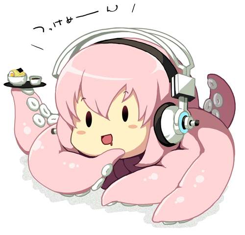 megurine luka, super sonico, and takoluka (vocaloid and 1 more) drawn by kouki_kuu