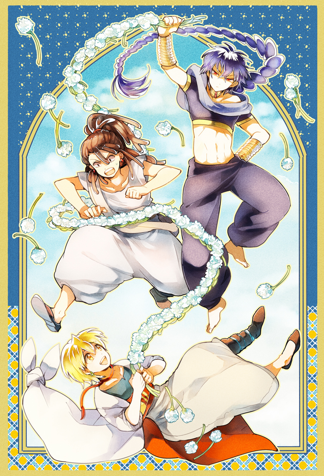 alibaba saluja, judal, and kassim (magi the labyrinth of magic) drawn by fushitasu
