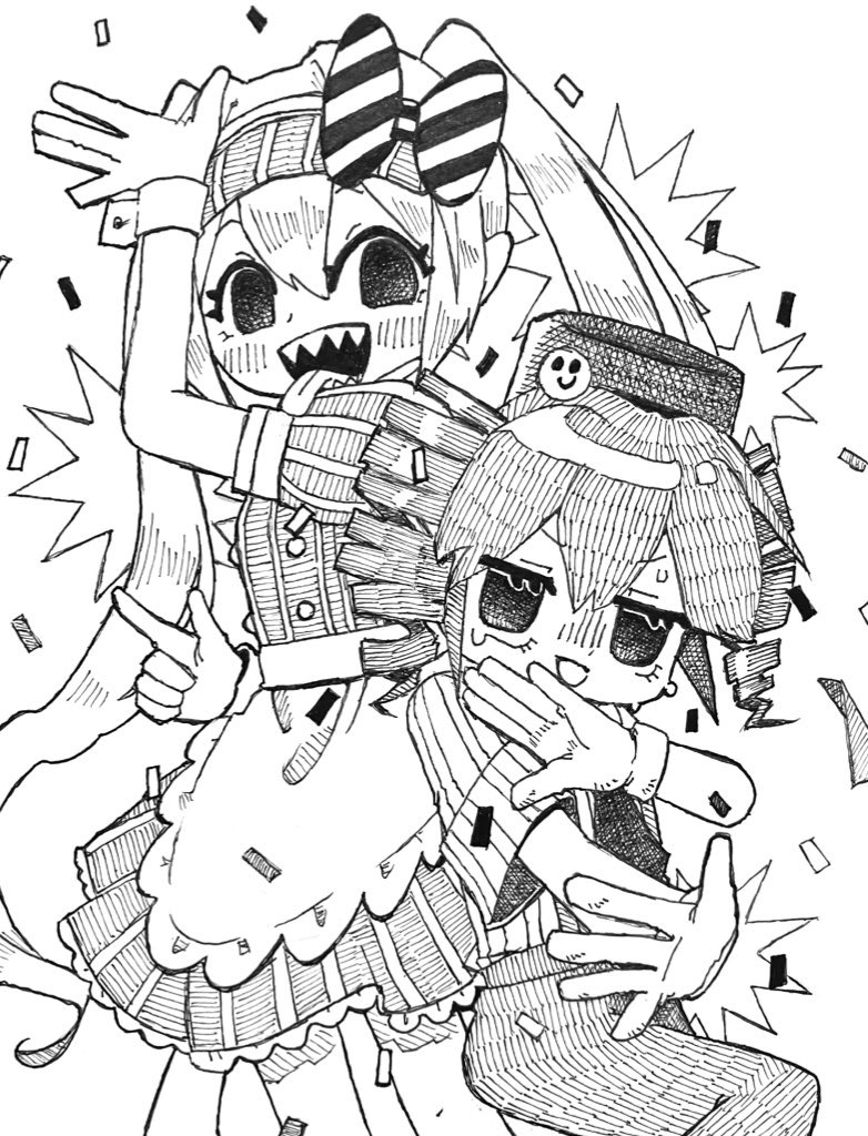 hatsune miku and kasane teto (vocaloid and 2 more) drawn by oounabara_shirasu