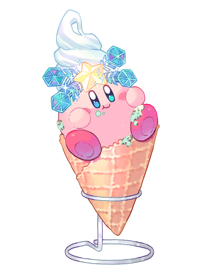 kirby, ice kirby, and snow bowl kirby (kirby) drawn by hoshikuzu_pan