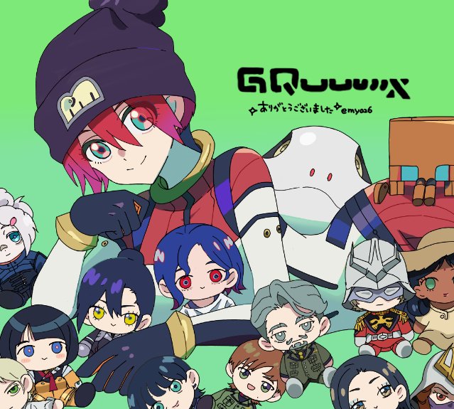 amate yuzuriha, haro, shuji ito, char aznable, nyaan, and 11 more (gundam and 1 more) drawn by emya26