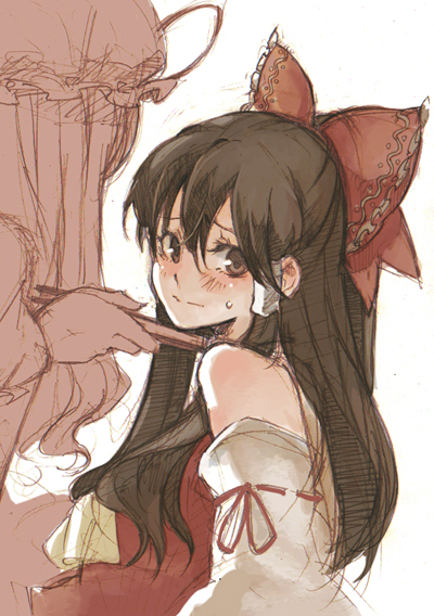 hakurei reimu and yakumo yukari (touhou) drawn by cosmic_(crownclowncosmic)
