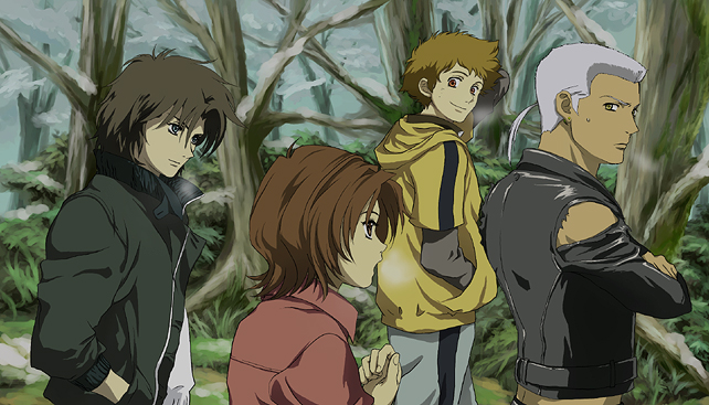 kiba, tsume, toboe, and hige (wolf's rain) drawn by blue_clover