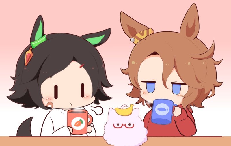 narita taishin, biwa hayahide, and winning ticket (umamusume) drawn by gomashio_(goma_feet)