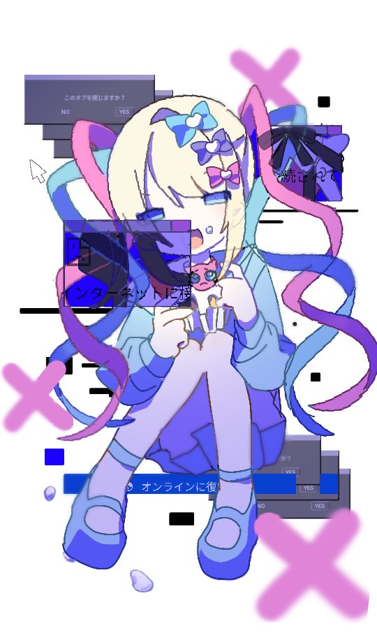 chouzetsusaikawa tenshi-chan and ame-chan (needy girl overdose) drawn by yondenai613