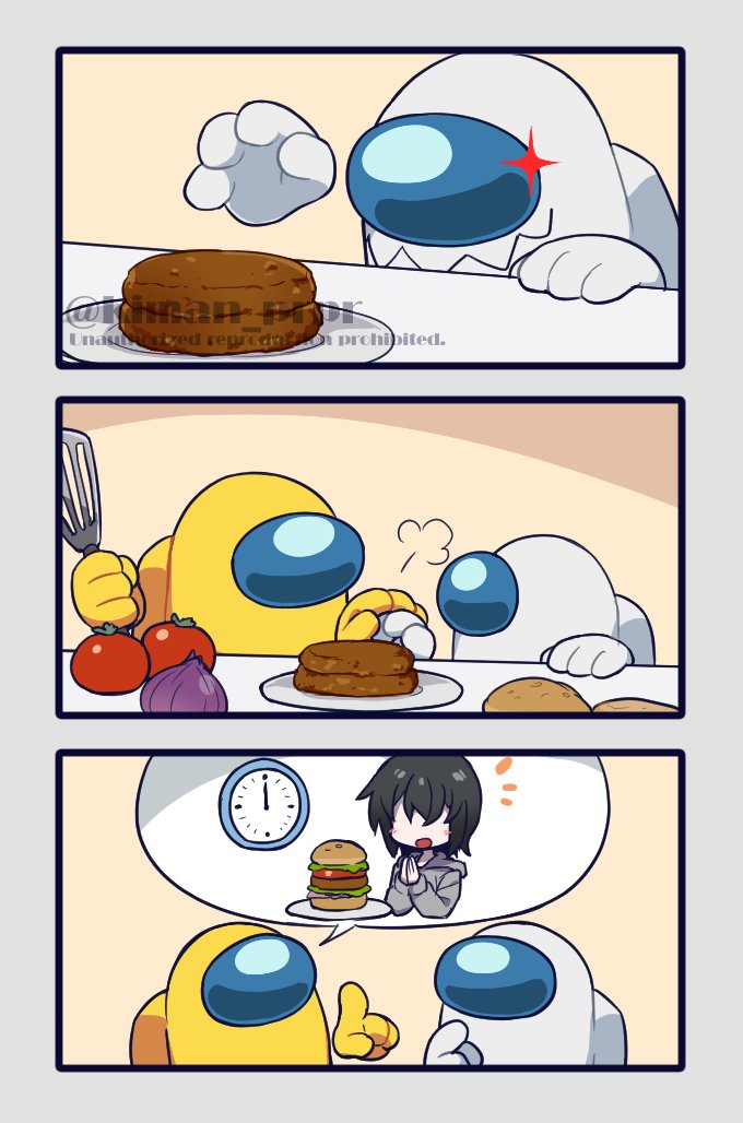 crewmate, yellow, white, impostor, and they (original and 1 more) drawn by kiman