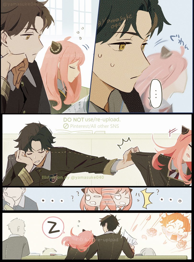 anya and damian desmond (spy x family) drawn by yamasuke040