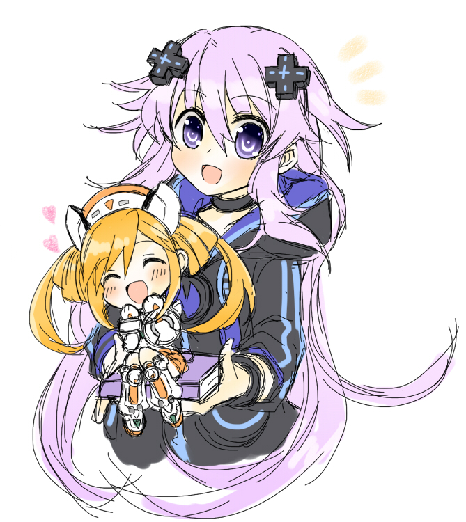 adult neptune and orange heart (neptune and 1 more) drawn by hekikuu_(kanaderuyume)