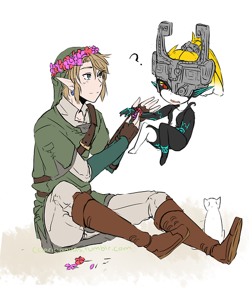 link and midna (the legend of zelda and 1 more) drawn by caericanvas