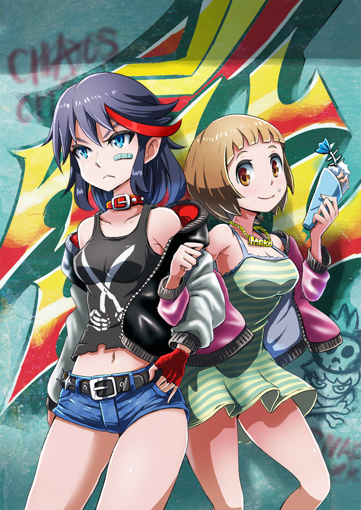 matoi ryuuko and mankanshoku mako (kill la kill) drawn by katouken_(ktn-works)